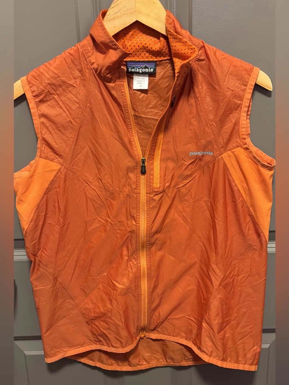 Patagonia Orange Sleeveless Wind Vest